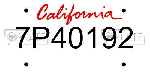 7P40192 California License Plate