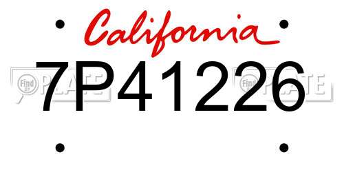 7P41226 California License Plate