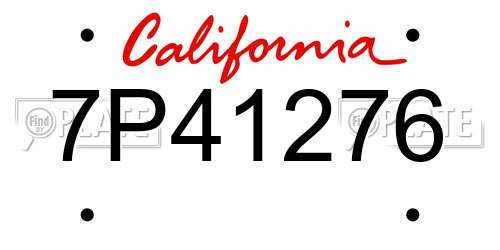 7P41276 California License Plate