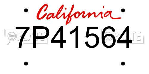 7P41564 California License Plate