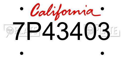 7P43403 California License Plate