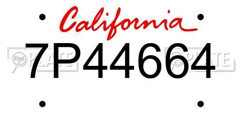 7P44664 California License Plate