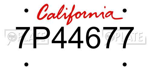 7P44677 California License Plate