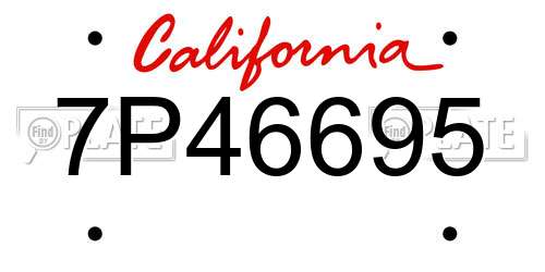 7P46695 California License Plate