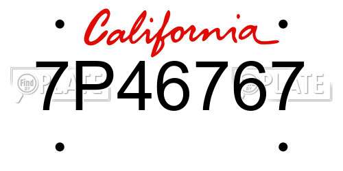 7P46767 California License Plate