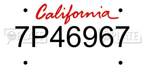 7P46967 California License Plate