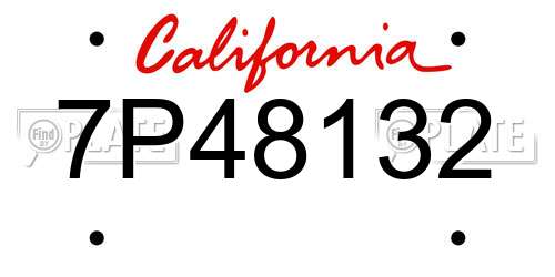 7P48132 California License Plate