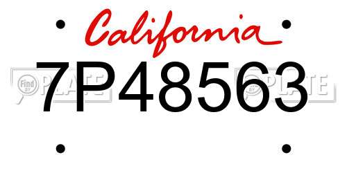 7P48563 California License Plate