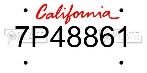 7P48861 California License Plate