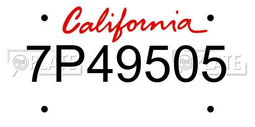 7P49505 California License Plate