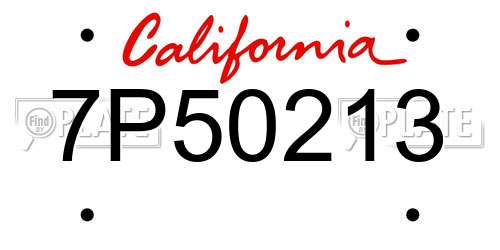 7P50213 California License Plate