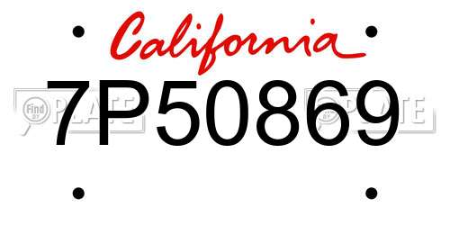 7P50869 California License Plate