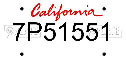 7P51551 California License Plate
