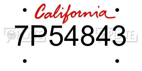 7P54843 California License Plate