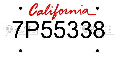 7P55338 California License Plate