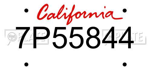 7P55844 California License Plate