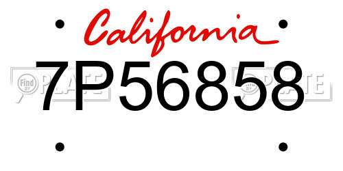7P56858 California License Plate