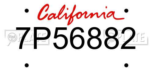 7P56882 California License Plate