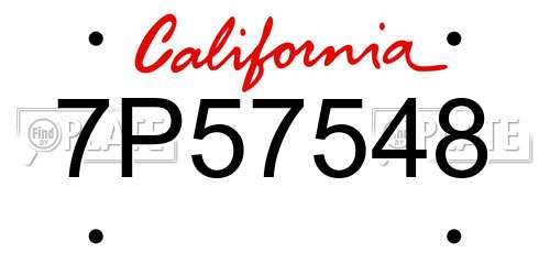 7P57548 California License Plate