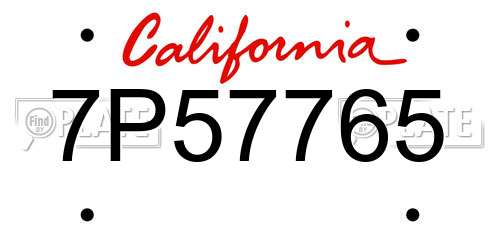 7P57765 California License Plate