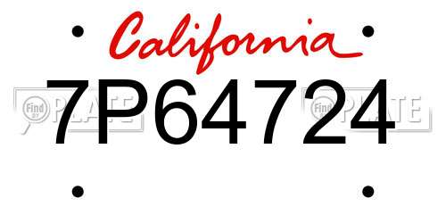 7P64724 California License Plate