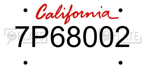 7P68002 California License Plate