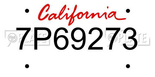 7P69273 California License Plate