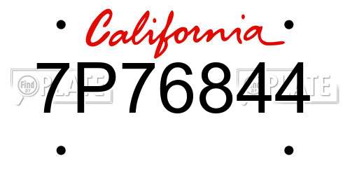 7P76844 California License Plate