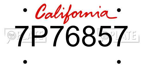 7P76857 California License Plate
