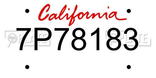 7P78183 California License Plate