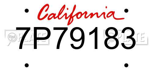 7P79183 California License Plate