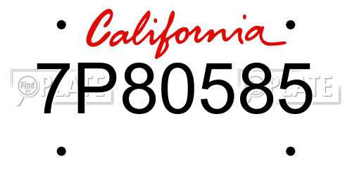 7P80585 California License Plate