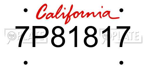 7P81817 California License Plate