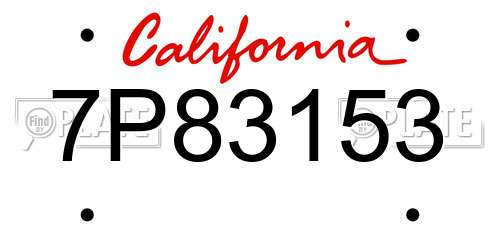 7P83153 California License Plate