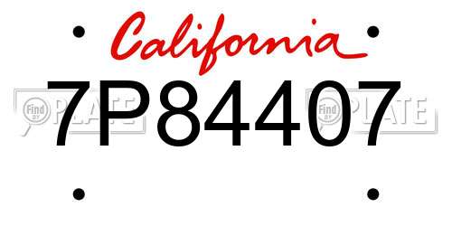 7P84407 California License Plate