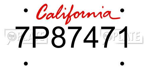 7P87471 California License Plate