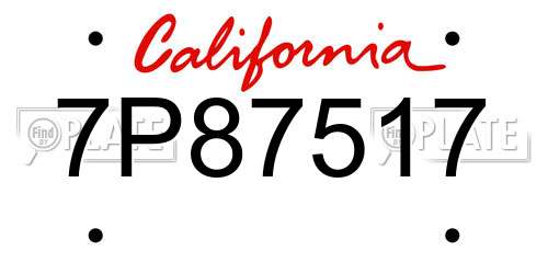 7P87517 California License Plate