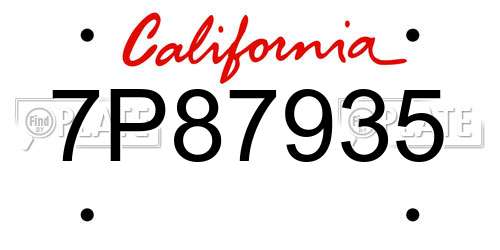 7P87935 California License Plate