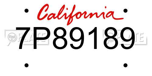 7P89189 California License Plate