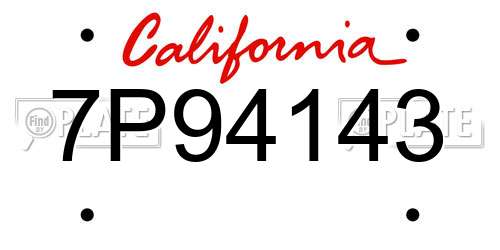 7P94143 California License Plate