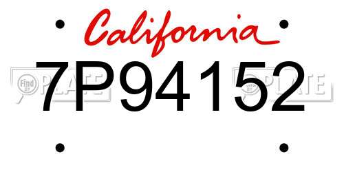 7P94152 California License Plate