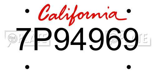 7P94969 California License Plate