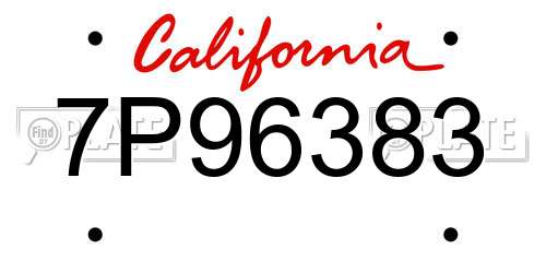7P96383 California License Plate