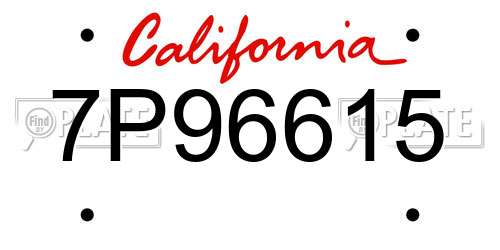 7P96615 California License Plate