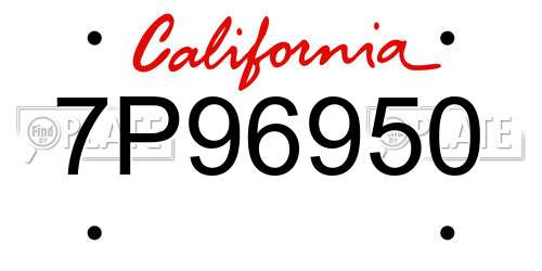 7P96950 California License Plate