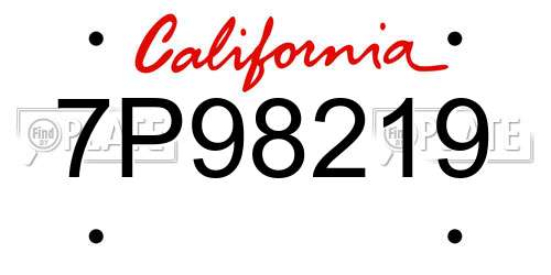 7P98219 California License Plate