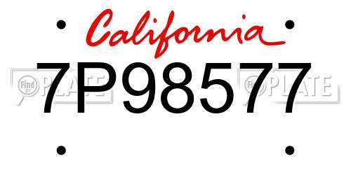 7P98577 California License Plate