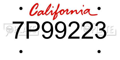 7P99223 California License Plate