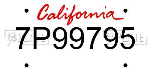7P99795 California License Plate