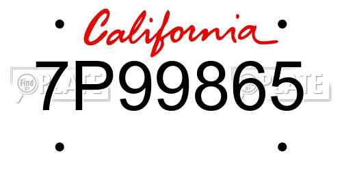 7P99865 California License Plate